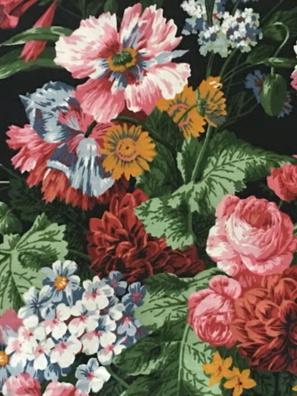 Ralph Lauren Isadora Cossette Queen Pillowcases Country Black Floral Garden - Picture 3 of 6